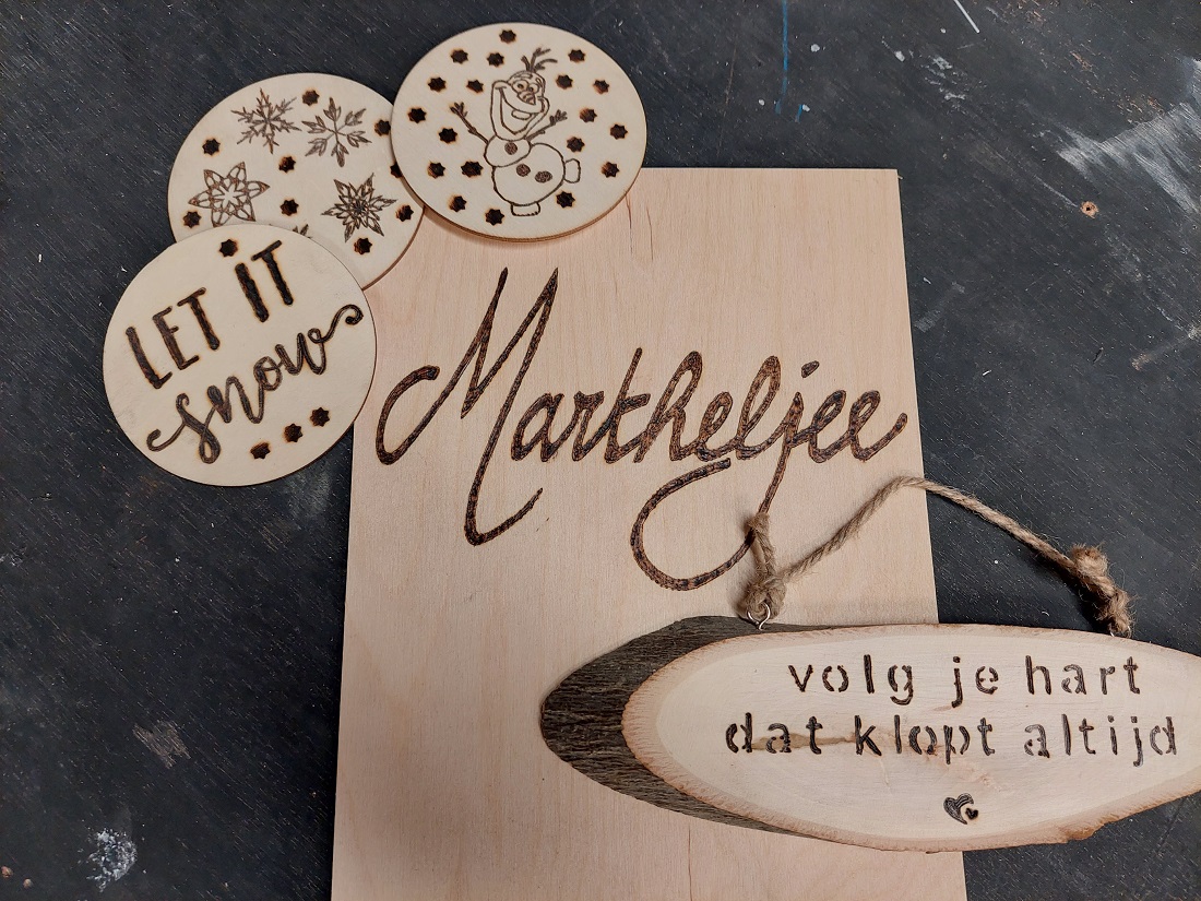 Pyrografie - Enkele resultaten van de cursisten